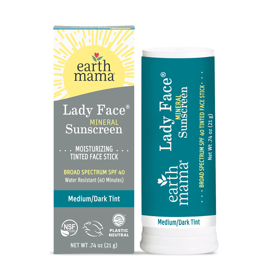 Lady Face® Tinted Mineral Sunscreen Face Stick SPF 40 Medium/Dark Tint